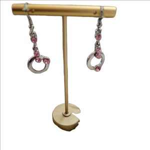 October birthstone flower design silver drop earrings  NWOT